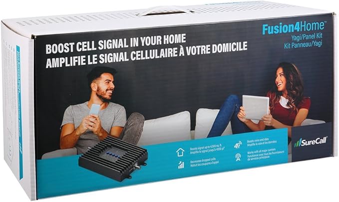 SureCall Fusion4Home Max | Most Powerful 5G/4G Cell Phone Signal Booster for Home | Best- in-Class Extended Range Technology | All-Carrier Verizon AT&T T-Mobile US Cellular | FCC Certified USA Company