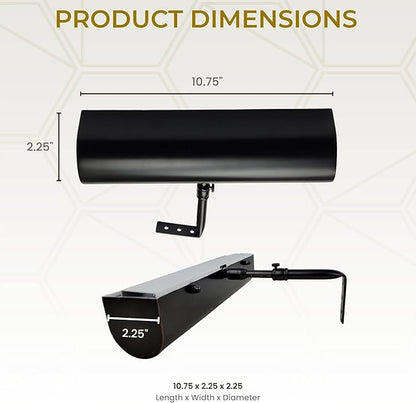 Royal Designs, Inc. Cordless Remote Control LED Picture Light, Dimmable with Timer Function, Black, 10.75 Inches