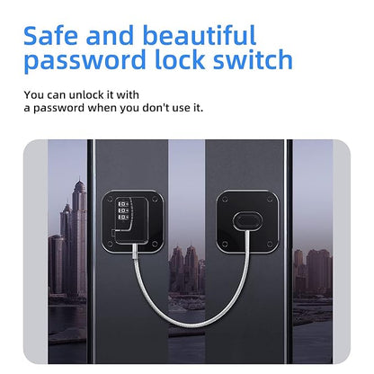 2 Packs Refrigerator Lock Combination Coded Fridge Lock Freezer Child Safety Lock Door Lock with Strong Adhesive No Keys Needed Black