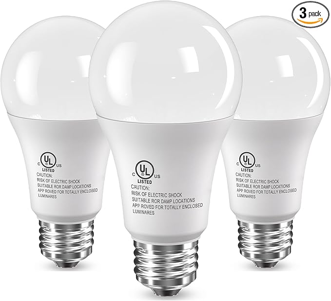 TJOY LED Light Bulbs, 100 Watt Equivalent A19, 5000K Daylight LED Bulbs, 15W Bright White Light Bulbs, Energy Saving Light Bulb with E26 Standard Base, 1500 Lumens Non Dimmable Lamp Bulb, 3 Pack