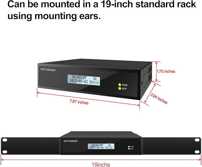 GPS NTP Network Time Server with Dual Ethernet Ports,Supports AC/POE Power,Accurate Time Sync for Network Devices.