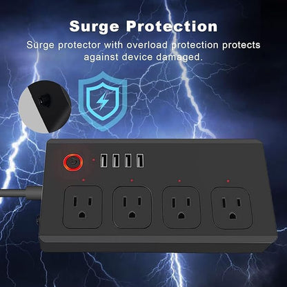 Xenon ZigBee Power Strips Surge Protector, USB C Power Strip, Smart Life APP/Timer, 4 Individually Controlled Outlets, Compatible with Alexa Google Home Phillilps HUE, Need ZigBee Gateway Hub-Black