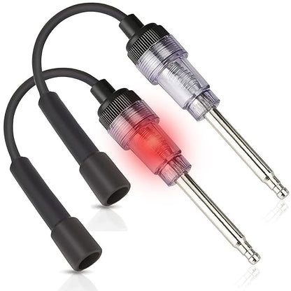 2PCS Inline Spark Plug Tester, Light Lawnmower Engine Checker, 6-12 Volt Pick Up Coil/Armature Diagnostic Detector Tool for Automotive, Car, Lawnmower, Small & Big Internal/External Engines