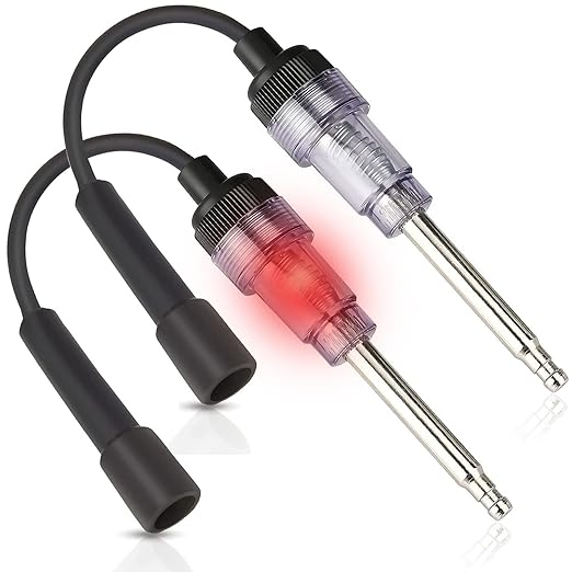 2PCS Inline Spark Plug Tester, Light Lawnmower Engine Checker, 6-12 Volt Pick Up Coil/Armature Diagnostic Detector Tool for Automotive, Car, Lawnmower, Small & Big Internal/External Engines