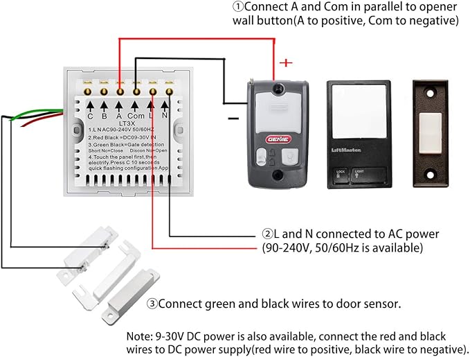 Wireless Garage Door Opener Remote WiFi Switch Universal Controlled by Smartphone for Automatic Gate Opener System (Without Door Sensor)