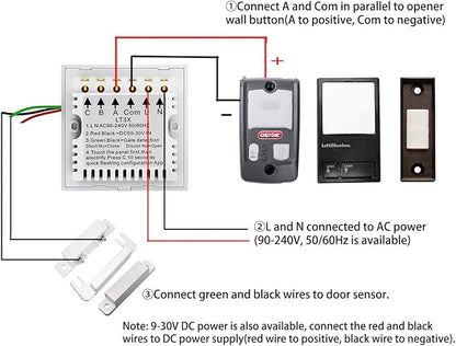 Wireless Garage Door Opener Remote WiFi Switch Universal Controlled by Smartphone for Automatic Gate Opener System (Without Door Sensor)