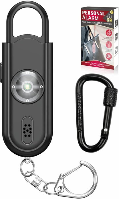 Safe Sound Personal Alarm, 130 dB Loud Siren Song Emergency Security Alarm Keychain with Strobe LED Light, Personal Sound Safety Siren for Women, Men, Children, Elderly