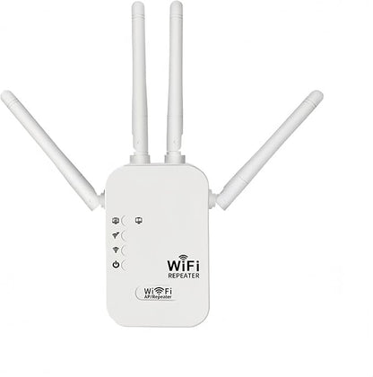 300Mbps WiFi Extender Signal Booster,WiFi Extender Dual Band for Home，New Gen 6X Faster Internet Booster Extender, WiFi Repeater Coverage up to 10K sq.ft and 65 Devices (White)