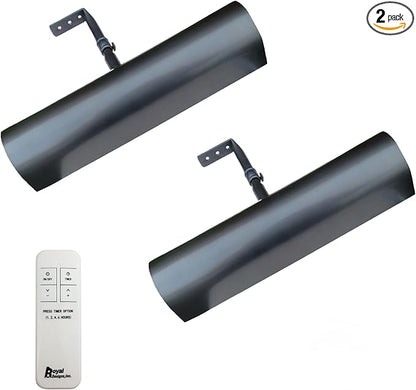 Royal Designs, Inc. Cordless Remote Control LED Picture Light, Dimmable with Timer Function, Oil Rubbed Bronze, 8.75 Inches, 2 Pack