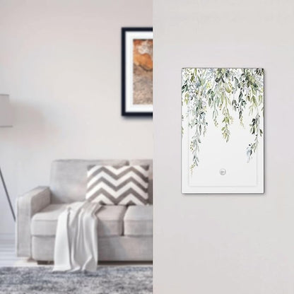 Light Switch Cover Plate Boho Farmhouse Flower Leaf Sage Green 1 Gang No Device Blank Electrical Wall Plates Faceplate Decorative Switch Plate for Bedroom Cabin Decor