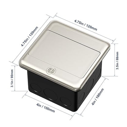 KYHSHJ 4.8A USB Chargers Pop Up Floor Waterproof Electrical Outlet Receptacle Stainless Steel Box(Stainless Steel Color)