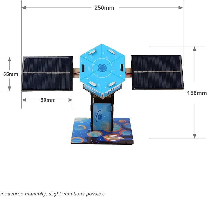 Playnovate Solar Satellite STEM Kit | DIY Space Toy for Kids | Build a Working Model with Motor | Includes QR Astronomy Tutorials | Birthday Gifts for Boys & Girls Age 8,9,10,11,12,13,14 Years