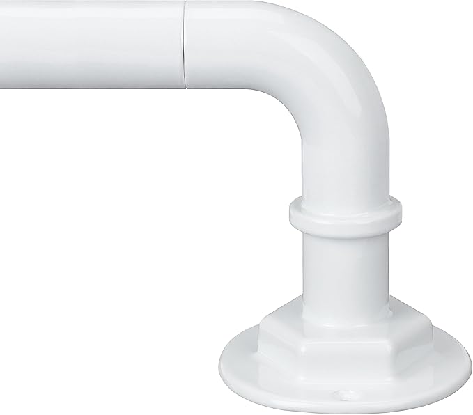 Curtain Rods for Windows 16 to 120 Inches Adjustable Blackout Wrap Around 1 Inch Diameter Curtain Rod,Ivory White
