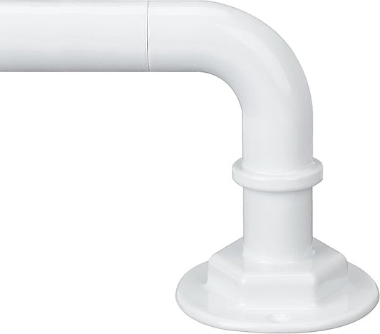 Curtain Rods for Windows 16 to 144 Inches Adjustable Blackout Wrap Around 1 Inch Diameter Curtain Rod,Ivory White