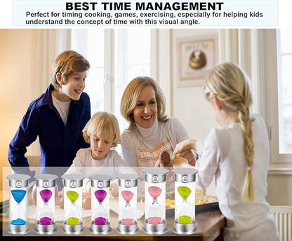 Hourglass Sand Timer 60 Minutes: Plastic Sand Clock 60 Minutes, Hour Glasses with Sand 60 Minutes, Silver Sandglass Timer 60 Minutes for Kids, Games, Classroom, Office Decoration (60 Min, Pink Sand)