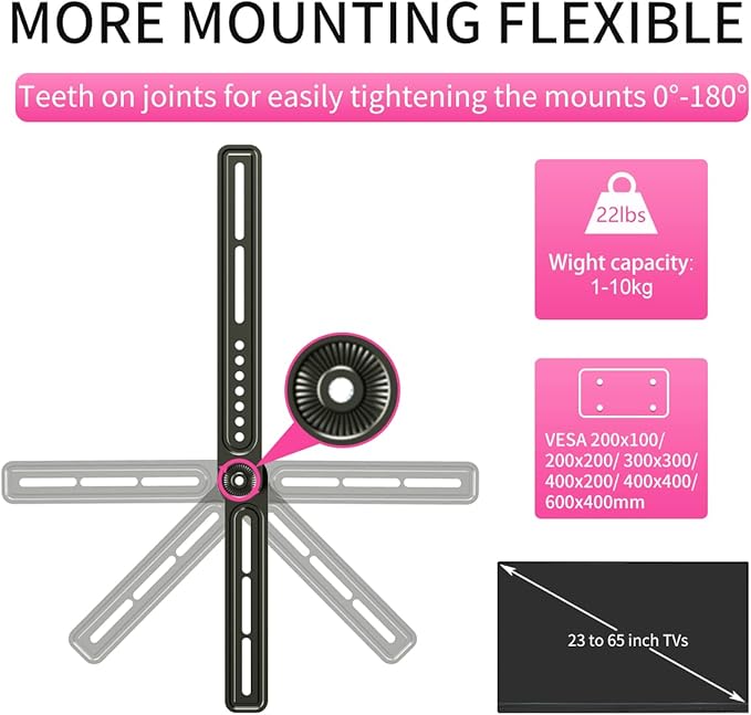 Universal Sound Bar Mount Bracket for Above/Under TV, Fits 23-65 Inch TVs, up to 22 lbs by XINLEI SBR301
