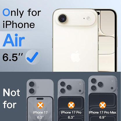 JETech Privacy Screen Protector for iPhone Air with Camera Lens Protector, Anti-Spy Tempered Glass Film, Easy Installation Tool, 6.5-Inch Display, 2-Pack Each