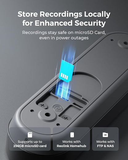 REOLINK 2K Battery Video Doorbell Camera, 150°x150° Head-to-Toe View, 2.4/5 GHz WiFi, Two-Way Talk, No Monthly Fee, Person/Vehicle/Package Detection(Chime not Included)