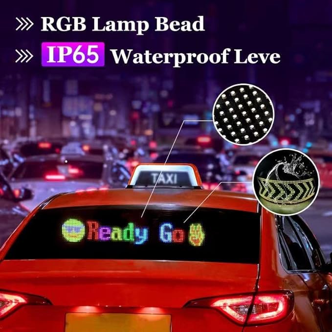 Scrolling LED Sign,LED Signs for Business,Programmable Flexible Digital Sign,Bluetooth APP,DIY Animations,Text, Graffiti (27''x5'')