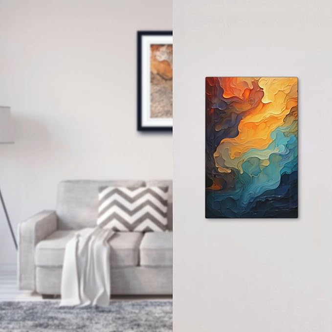 Abstract Colorful Modern Luxury Rainbow 1-Gang No Device Blank Wallplate Electrical Light Switch Covers Decorative Receptacle Face Plate Cover for Bathroom 5 X 3 IN