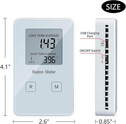 Funny Kitchen Home Radon Detector,Portable Radon Meter,Long and Short Term Monitor,Rechargeable Battery-Powered,Radon Test Kit