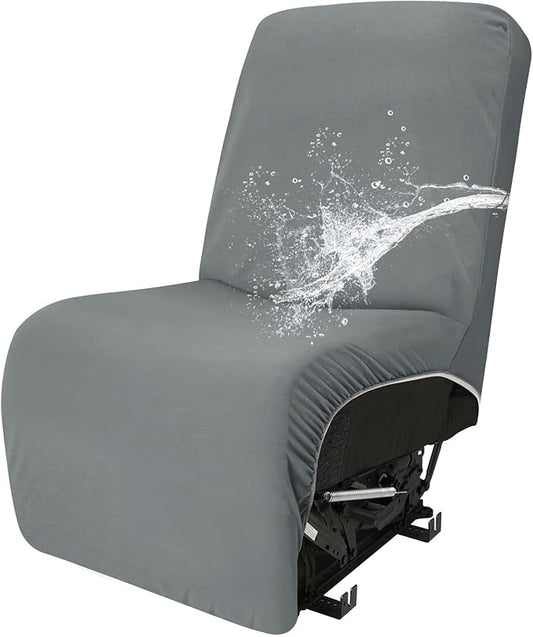Easy-Going 100% Waterproof Recliner Cover Additional Seat Cover for Reclining Couch, Stretch Sofa Covers Washable Furniture Protector for Kids & Pets, 1 Seat, Light Gray
