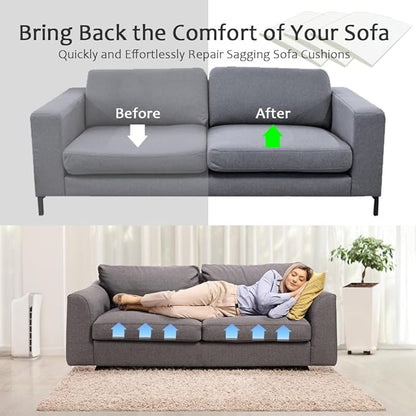 Couch Cushion Supports for Sagging Seat 22'' x 22'' High Density 40D Curved Foam Sofa Cushion Support Under The Saggy Pads Firmer Foam Lifters for Saggy Couch Set of 3 (White, 22''*22'')
