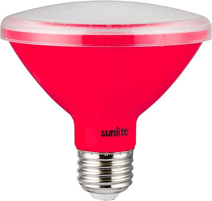 Sunlite 81470 LED PAR30 Short Neck Colored Recessed Light Bulb, 8 Watt (75W Equivalent), Medium (E26) Base, Floodlight, ETL Listed, Red, 1 Count