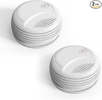 2 Pack Wireless Smoke Detectors for Home,Photoelectric Wireless Fire Alarms 10 Year Battery Powered Design (not Included),Portable Operated for Travel,Attic Fire Alarm Universal RV Smoke Detector
