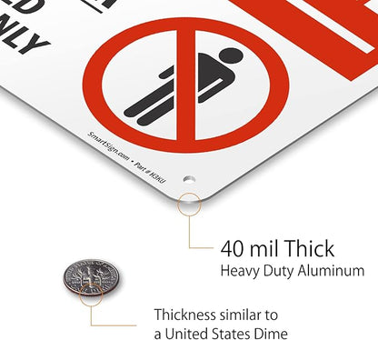 SmartSign (Pack of 4) 7 x 10 inch “Restricted Area - Do Not Enter, Authorized Personnel Only” Metal Sign with Symbol, 40 mil Laminated Rustproof Aluminum, Red, White and Black, Made in USA