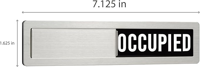 Stainless Steel Vacant/Occupied Privacy Sign for In Out Office Room Use, Vacant and Occupied Bathroom or Business Indicator Signs - Black & White Professional Design