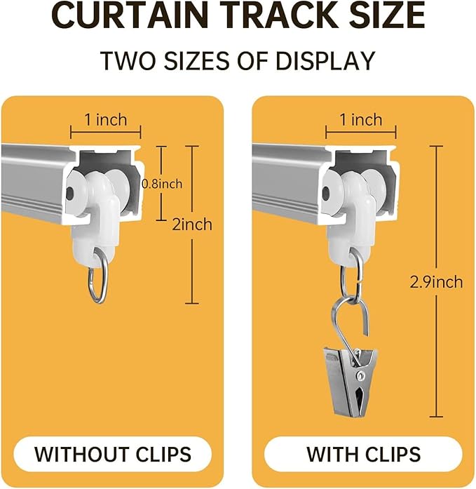 Curtain Tracks Ceiling Wall Mounted Heavy-Duty Curtains Rails Room Divider Curtain Track for Living Room Bedroom Room Shower Divider White 3ft To 12 ft