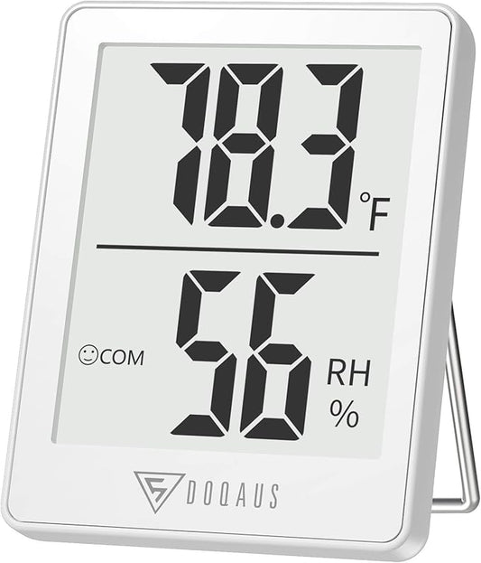 DOQAUS Digital Hygrometer Indoor Thermometer Humidity Gauge Room Thermometer with 5s Fast Refresh, Accurate Temperature Humidity Meter for Home, Office, Babyroom, Greenhouse (White)