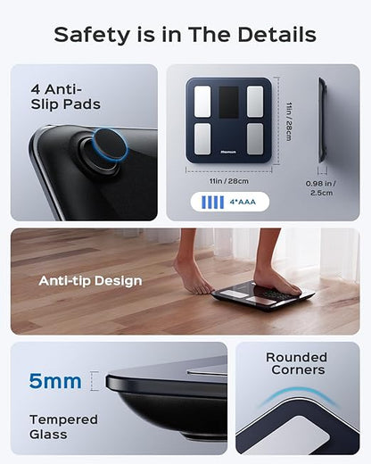 Smart Scale for Body Weight, FSA&HSA Eligible, Bathroom Digital Weighing Scale with 8-in-1 Large Display, 22 Metrics with BMI, Body Fat, Heart Rate, Compatible with iOS & Android
