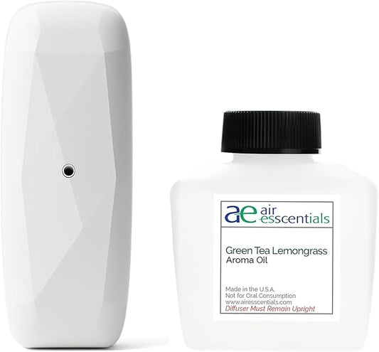 Green Tea & Lemongrass Aroma Oil & Diamond Smart Scent Air Machine - Sleek & Efficient Essential Oil Diffuser | Bluetooth App Control | Fresh Cut Pine & Fir | Refreshing Winter Forest Scent | 100mL