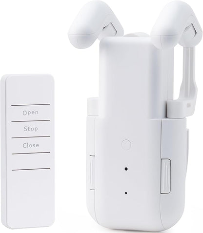 Automatic Curtain Opener Electric: Smart Remote Control Closer｜Long-Lasting Battery/Type-C｜No Drill for 8-40mm Roman Rods/T-Tracks & U-Rails｜Quiet Motor Robot for Bedroom/living room