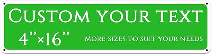 Custom Sign,street signs customized，Reflective double-sided,Aluminum Weatherproof Metal Sign Multiple Sizes, Customize for Shops along the street, famous brands, Business, Workplace, office, Home, Delivery Signs(4*16 Inch)