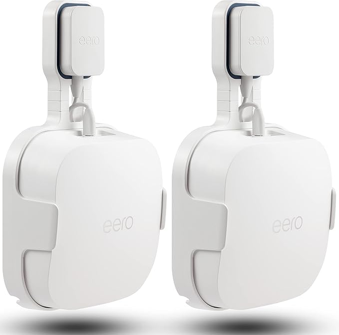 Wall Mount Holder for EERO Pro 6E Mesh WiFi System, Space Saving Outlet Wall Mount Bracket for EERO Pro 6E Router with Cord Management and Easily Moved(2 Pack)