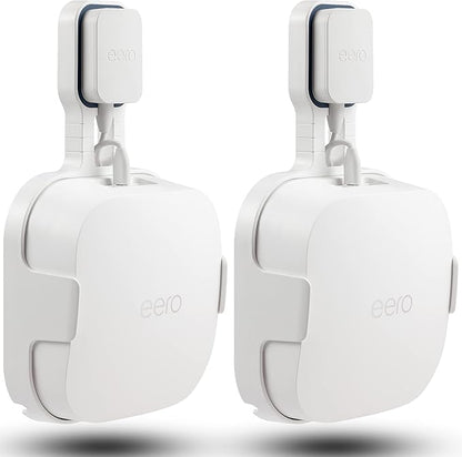 Wall Mount Holder for EERO Pro 6E Mesh WiFi System, Space Saving Outlet Wall Mount Bracket for EERO Pro 6E Router with Cord Management and Easily Moved(2 Pack)