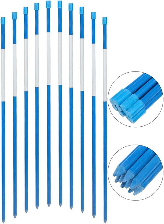 FiberMarker 48 Inch Reflective Driveway Markers Solid Driveway Poles for Easy Visibility at Night 5/16 Inch Diameter Blue, 20-Pack (4ft)