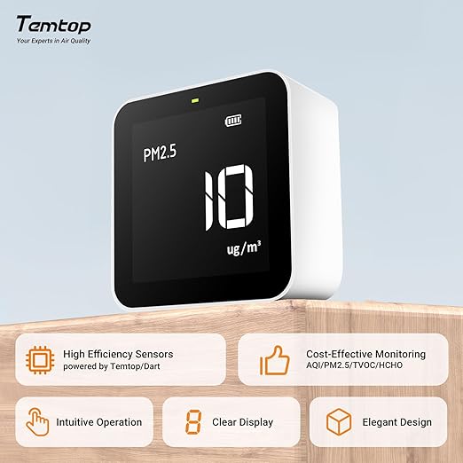Temtop Comprehensive Air Quality Monitoring Bundle - Handheld Particle Counter (Airing2000) + Indoor Air Quality Detector (M10)