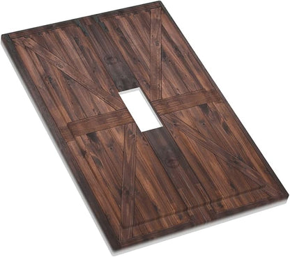 Decorative Light Switch Cover Plate Vintage Brown Farmhouse Barn Door 1 Gang Single Toggle Wall Plates for Electrical Outlets Outlet Covers Switch Plate Covers Faceplate for Bedroom Home Decor
