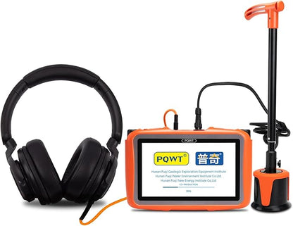PQWT L2000 Underground Water Leak Detectors for Outdoor Wall Water Pipe Detector Machine Middle Sensor Acoustic Pipeline Leakage Detection Kit Noise Reduction Headphone Smart Touchscreen Carry Case