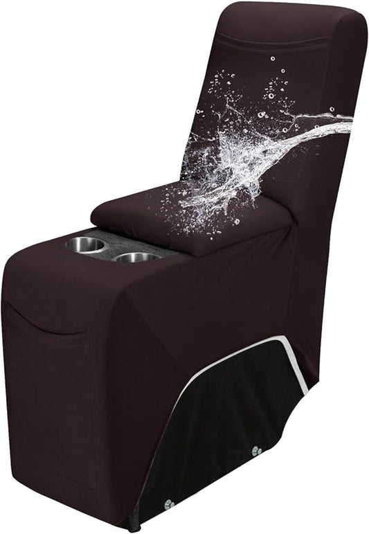 Easy-Going 100% Waterproof Recliner Console Cover, Stretch Middle Console Couch Covers for Reclining Sofas, Sectional L-Shape Furniture Protector for Kids & Pets, 1 Console Cover, Chocolate