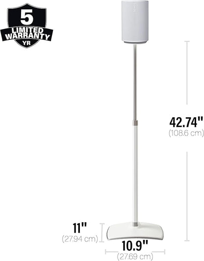 Sanus Height-Adjustable Speaker Stand for Sonos Era 100™ (White) - WSSE1A1-W2