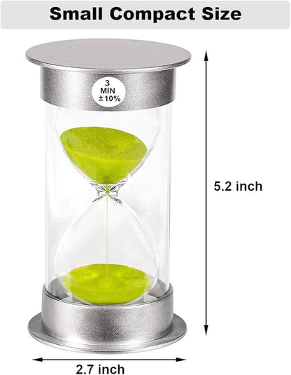 SuLiao Hourglass 3 Min Sand Timer: Unbreakable Green Sand Clock, Large Plastic Hour Glass for Kids, Games, Classroom, Kitchen, Decor
