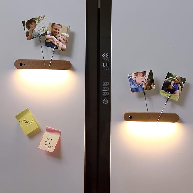 2 Pcs LED Motion Sensor Night Light Battery Operated Wall Light-USB Rechargeable Magnetic Light with Warm White Light for Kids Room Bathroom Cabinet Closet Hallway Comes