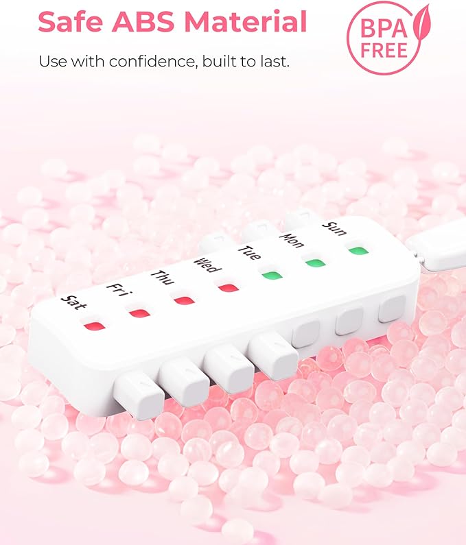 Pill Reminder for Easy Tracking Without Refills, Reusable Pill Tracker for Vairous Bottles, Arthritis-Friendly & Anti-Slide Medication Tracker, Compact Medicine Reminder for Pet Meds, White, 2-Pack