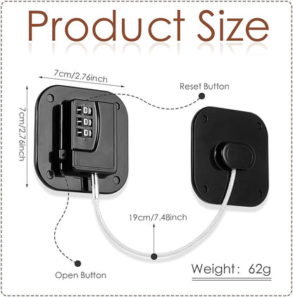 Refrigerator Lock, Combination Lock for Refrigerator Cabinets, Drawers, Heavy Duty Fridge Lock, Easy Install No Keys Needed, Black (Black-3Pack)