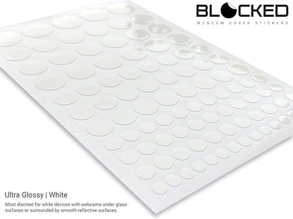 BLOCKED Stackable Webcam/Camera Vinyl Covers | 456 Low-Tack Restickable Webcam Stickers | Multi Finishes, Colors, & Sizes | 6-Pack Variety